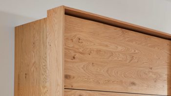 Passepartout Interliving aus Holz in Holzfarben Interliving Schlafzimmer Serie 1024 – Passepartout Breite ca. 278 cm - Balkeneiche