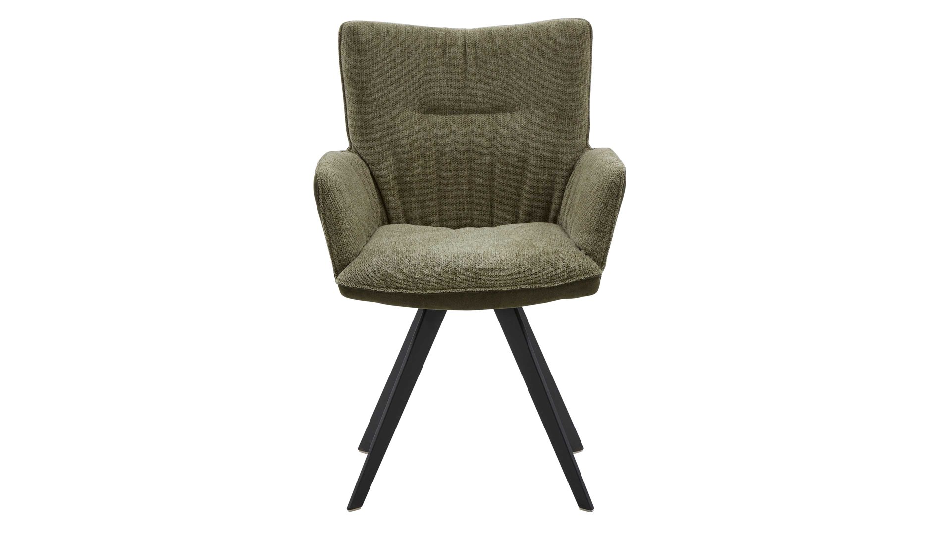 Polsterstuhl Interliving aus Stoff in Grün Interliving Esszimmer Serie 5111 – Schalensessel grüne Bezugkombi 955 & schwarzes Eisen