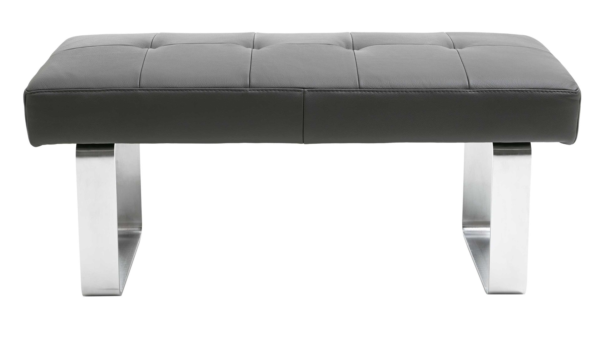 Polsterbank modulmaster aus Leder in Dunkelgrau Modulmaster Game 1 - Polsterbank und Sitzmöbel grauer Longlife Dicklederbezug Bronco 88 – Länge ca. 113 cm