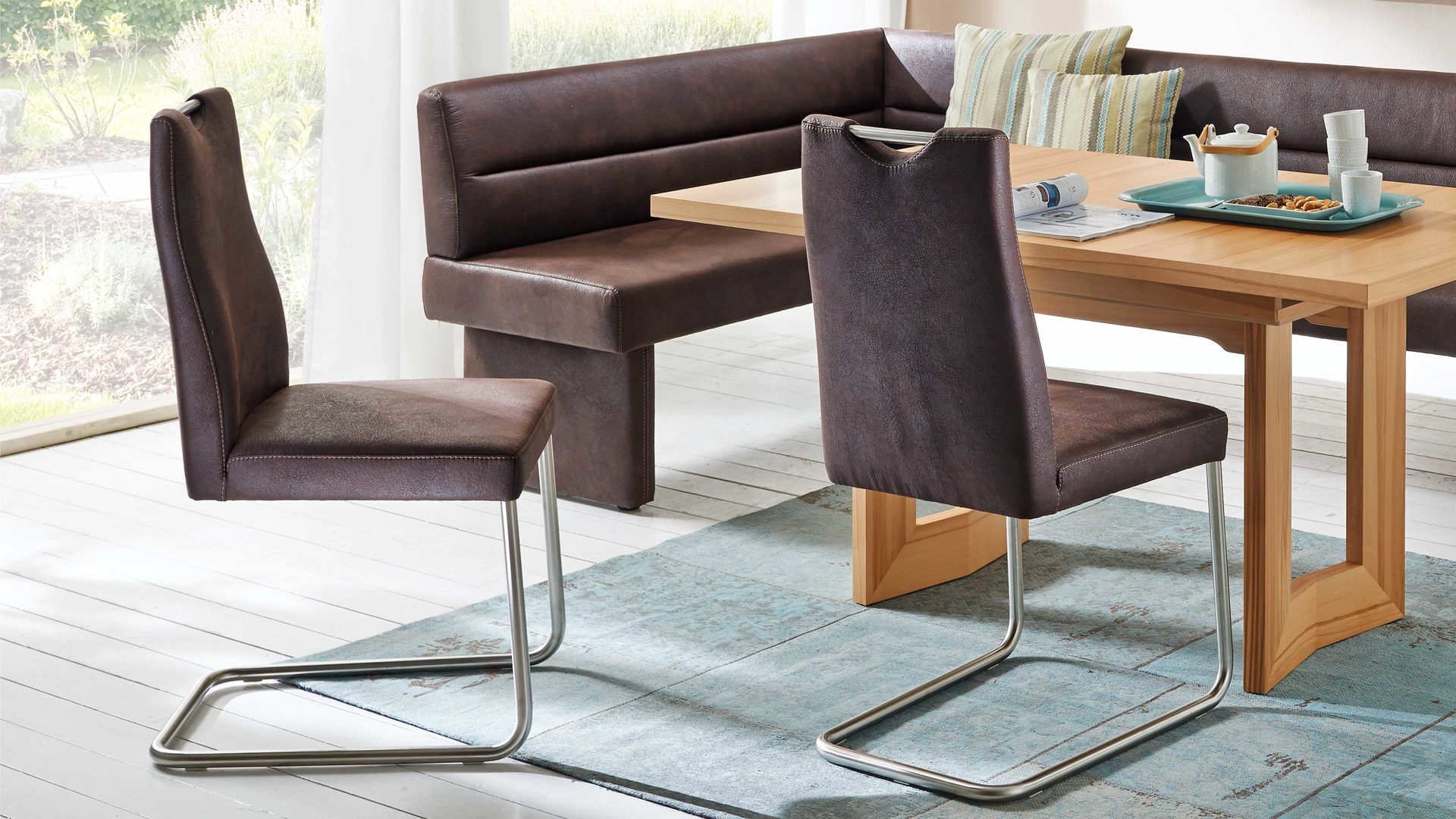 Schwingstuhl modulmaster aus Stoff in Dunkelbraun Modulmaster Game 2 - Schwingstuhl als Polsterstuhl dunkelbraune Mikrofaser 690.78