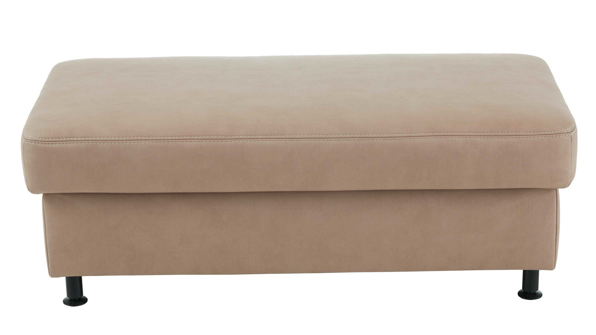 Polsterhocker modulmaster aus Stoff in Hellbraun Modulmaster MM-ZE1148 - XXL-Hocker camelfarbene Mikrofaser Galero & Fuß Z002-M01 - ca. 130 x 65 cm