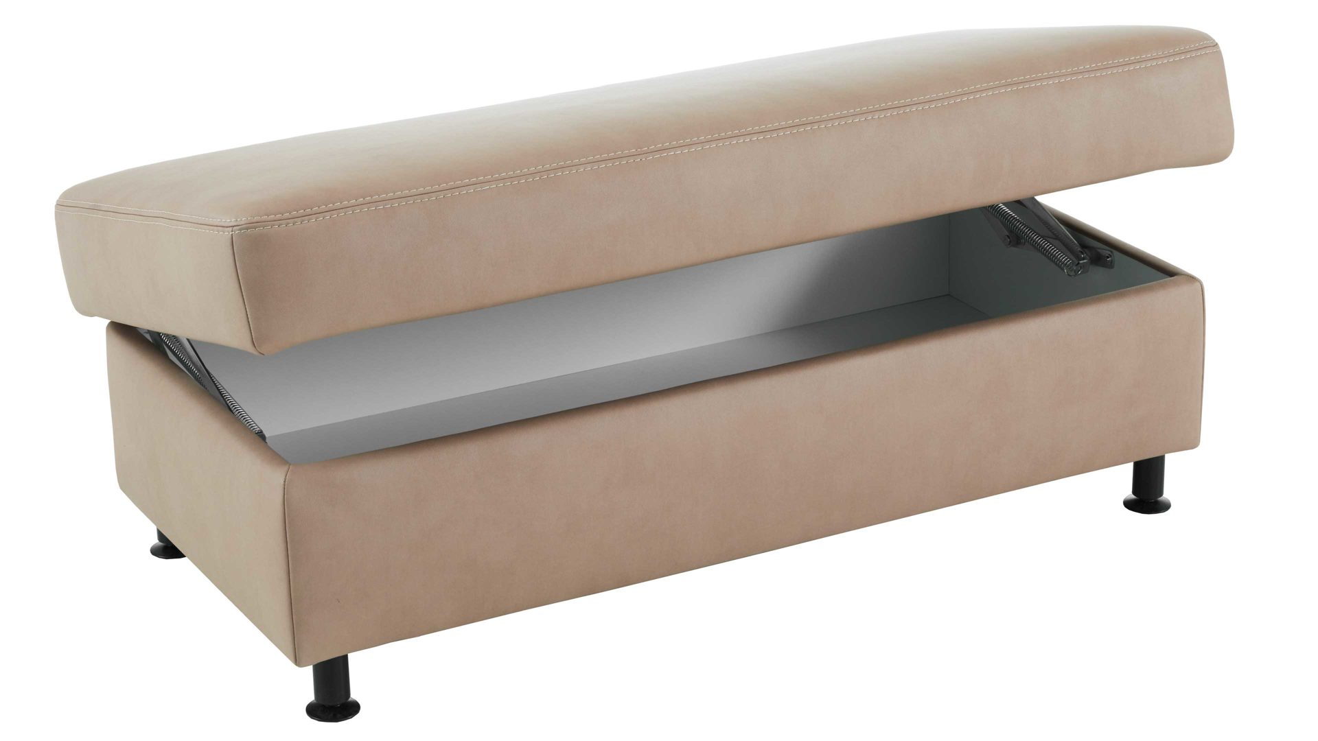 Funktionshocker modulmaster aus Stoff in Hellbraun Modulmaster MM-ZE1148 - XXL-Funktionshocker camelfarbene Mikrofaser Galero & Metallfüße Z002-M01 - ca. 130 x 65 cm