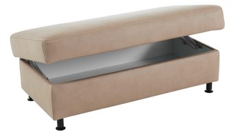 Funktionshocker modulmaster aus Stoff in Hellbraun Modulmaster MM-ZE1148 - XXL-Funktionshocker camelfarbene Mikrofaser Galero & Metallfüße Z002-M01 - ca. 130 x 65 cm