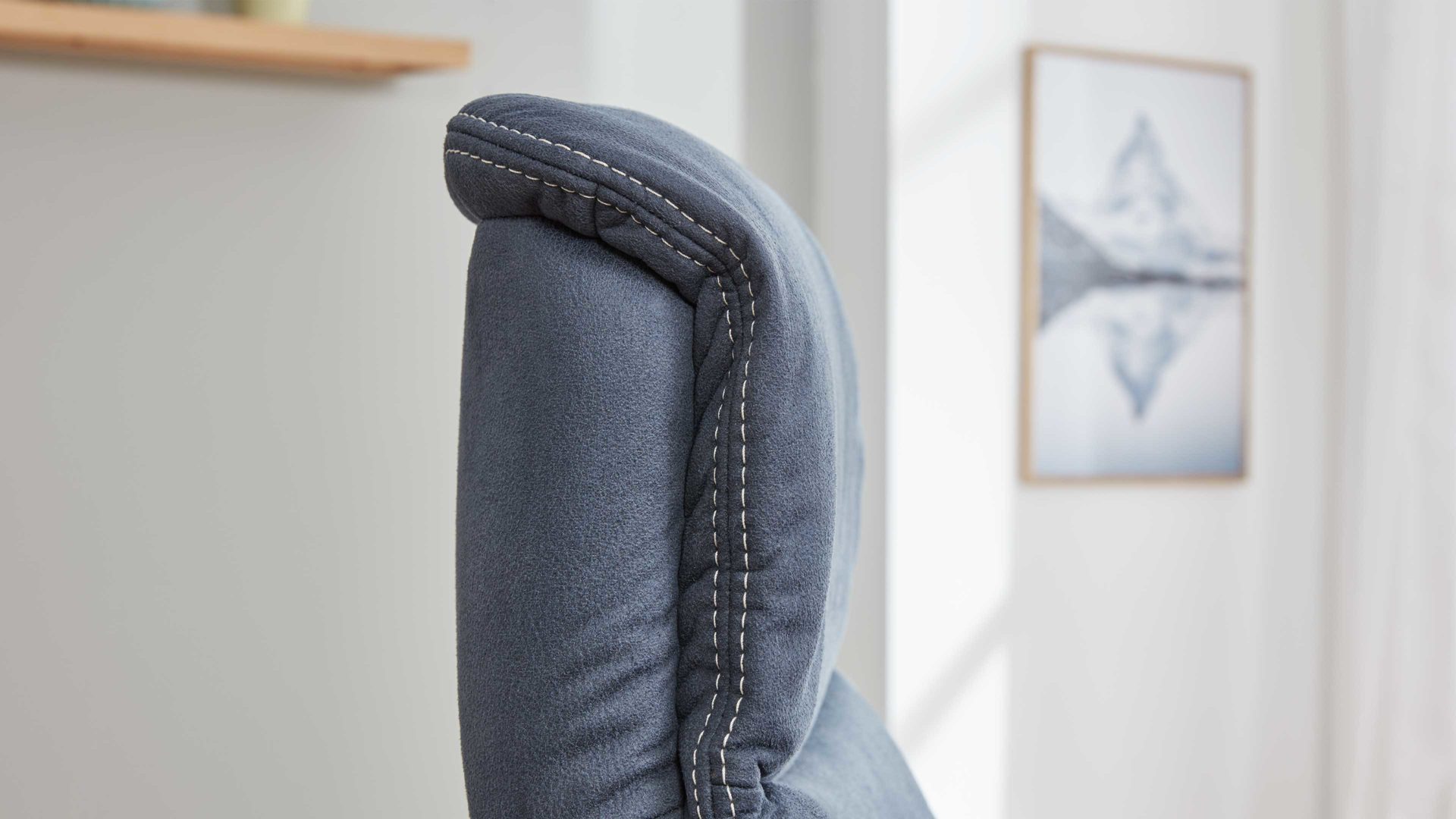 Relaxsessel modulmaster aus Stoff in Dunkelblau Modulmaster MM-ZE1062 - Relaxsessel DRF1 denimfarbene Mikrofaser Deluxe & Chrom-Tellerfuß