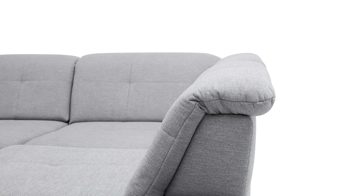 Ecksofa modulmaster aus Stoff in Hellgrau Modulmaster MM-MP1044 - Wohnlandschaft silberfarbene Chenille Calido & Metallfüße - Stellfläche ca. 371 x 260 cm