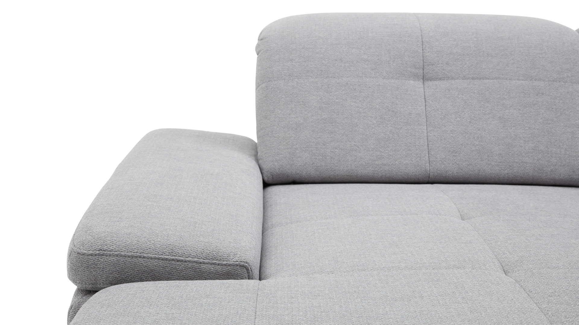 Ecksofa modulmaster aus Stoff in Hellgrau Modulmaster MM-MP1044 - Wohnlandschaft silberfarbene Chenille Calido & Metallfüße - Stellfläche ca. 371 x 260 cm