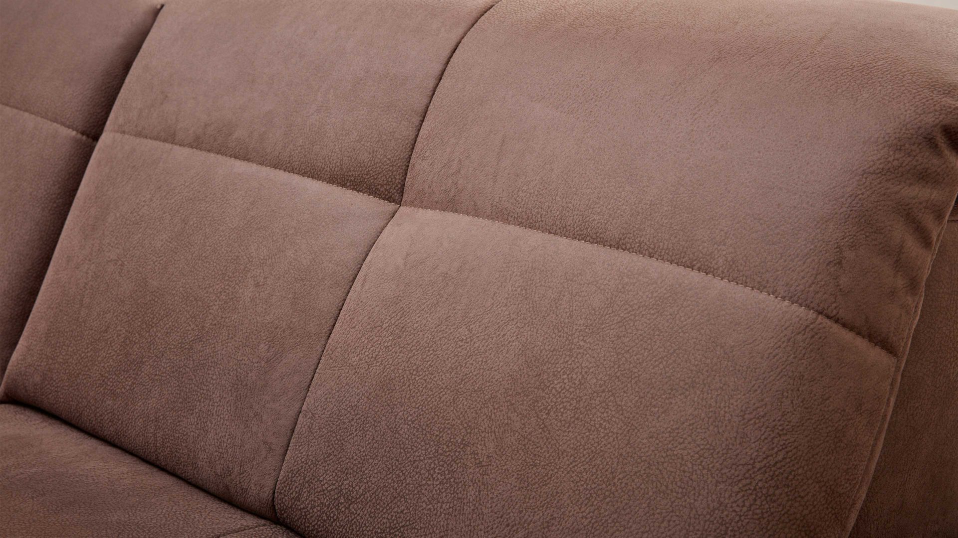 Ecksofa modulmaster aus Stoff in Braun Modulmaster MM-MP1044 - Ecksofa nougatfarbene Mikrofaser Saddle & Metallfüße - Stellfläche ca. 309 x 195 cm
