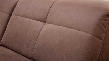 Ecksofa modulmaster aus Stoff in Braun Modulmaster MM-MP1044 - Ecksofa nougatfarbene Mikrofaser Saddle & Metallfüße - Stellfläche ca. 309 x 195 cm