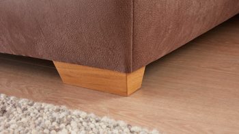 Ecksofa modulmaster aus Stoff in Braun Modulmaster MM-MP1044 - Ecksofa nougatfarbene Mikrofaser Saddle & Metallfüße - Stellfläche ca. 309 x 195 cm