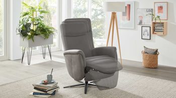 Relaxsessel modulmaster aus Stoff in Anthrazit Modulmaster MM-ZE1062 - Relaxsessel 1DRF anthrazitfarbener Stoffbezug Deluxe & schwarzer Sternfuß AD4S