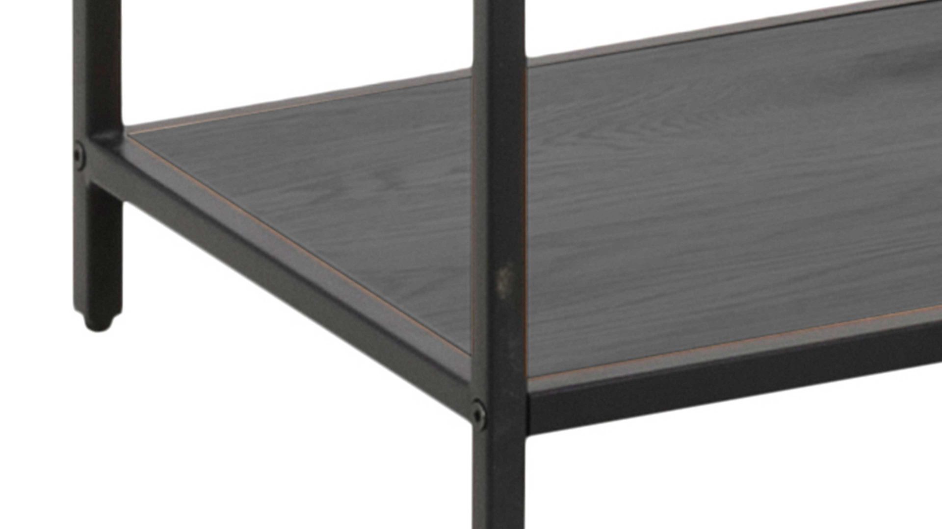 Regal Actona group aus Holz in Schwarz Regal Seaford im Industrielook als Esszimmermöbel Esche & Schwarz – ca. 114 x 185 cm