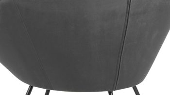 Lounge-Stuhl Actona group aus Stoff in Dunkelgrau Loungestuhl Center dunkelgrauer Samt Vic 28 & schwarzes Metallgestell
