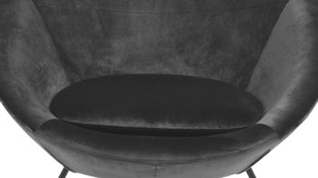 Lounge-Stuhl Actona group aus Stoff in Dunkelgrau Loungestuhl Center dunkelgrauer Samt Vic 28 & schwarzes Metallgestell