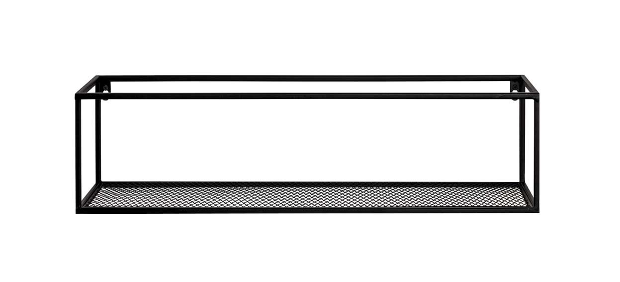 Wandregal Haku aus Metall in Schwarz Wandregal schwarzes Geflecht & Metall - Länge ca. 50 cm