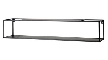 Wandregal Haku aus Metall in Schwarz Wandregal-Set schwarzes Metall - zweiteilig