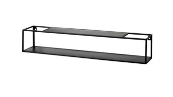 Wandregal Haku aus Metall in Schwarz Wandregal-Set schwarzes Metall - zweiteilig