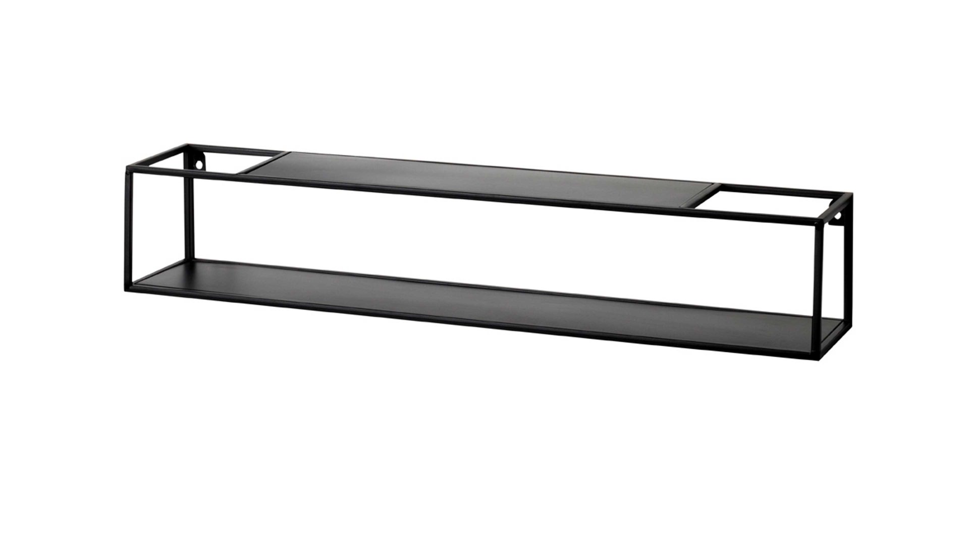 Wandregal Haku aus Metall in Schwarz Wandregal-Set schwarzes Metall - zweiteilig