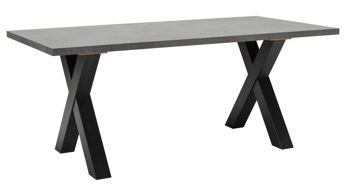 Esstisch Mäusbacher i.i. aus Holz in Dunkelgrau Esstisch-Serie The Big System - Esstisch Graphit & Schwarzstahl - ca. 180 x 90 cm