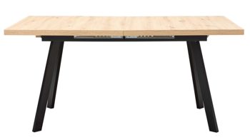 Auszugtisch Mäusbacher aus Holz in Holzfarben Esstisch-Serie The Big System - Auszugtisch Asteiche & Mattschwarz - ca. 160-210 x 90 cm