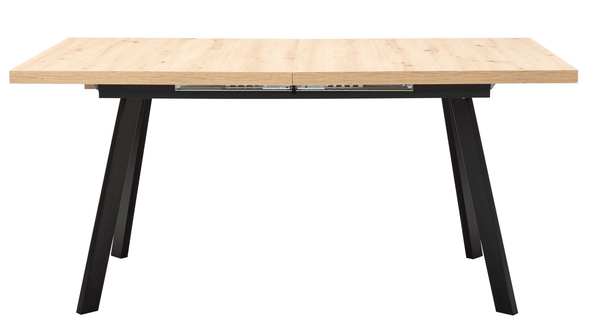 Auszugtisch Mäusbacher aus Holz in Holzfarben Esstisch-Serie The Big System - Auszugtisch Asteiche & Mattschwarz - ca. 160-210 x 90 cm