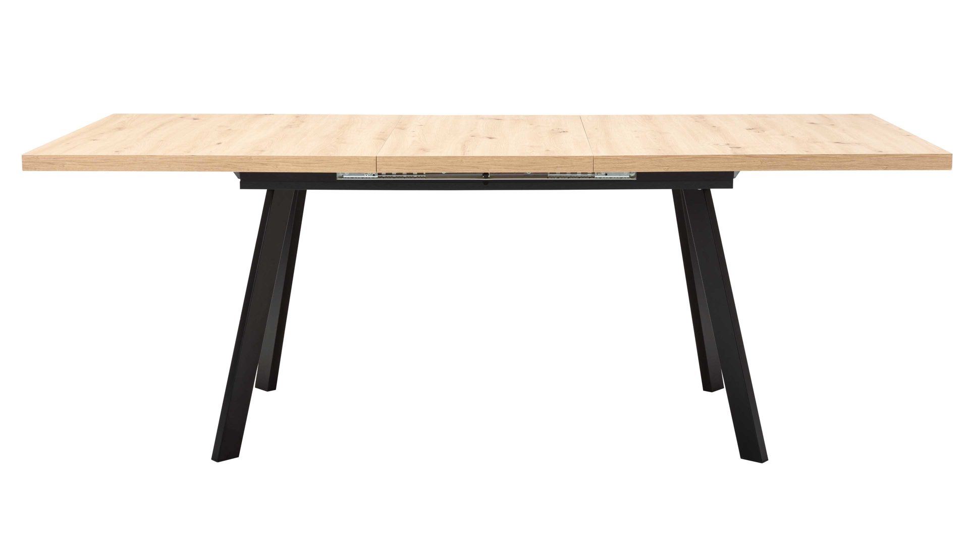 Auszugtisch Mäusbacher aus Holz in Holzfarben Esstisch-Serie The Big System - Auszugtisch Asteiche & Mattschwarz - ca. 160-210 x 90 cm