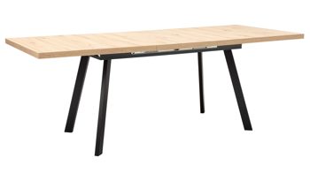 Auszugtisch Mäusbacher i.i. aus Holz in Holzfarben Esstisch-Serie The Big System - Auszugtisch Asteiche & Mattschwarz - ca. 160-210 x 90 cm