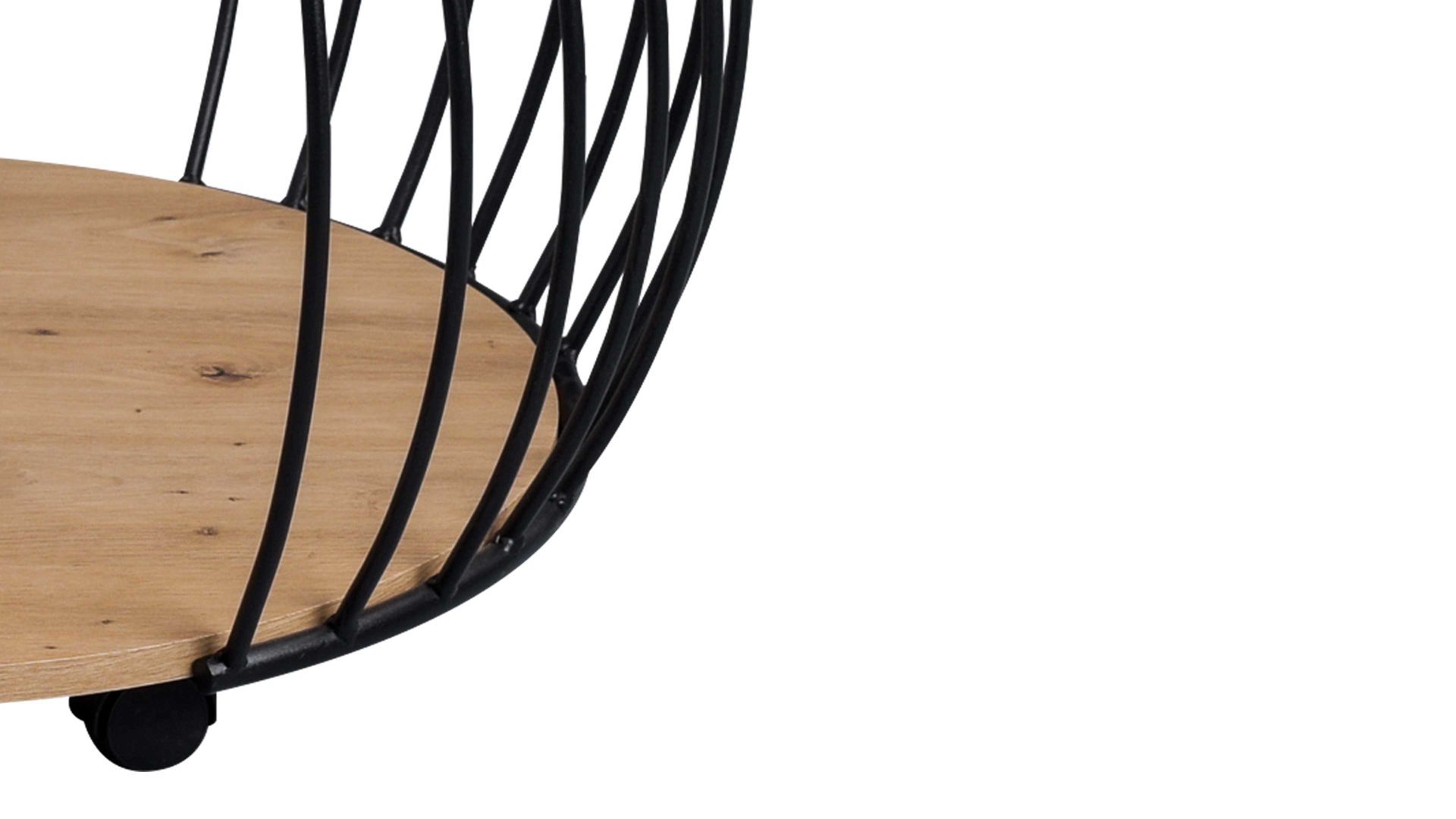 Beistelltisch M2 kollektion aus Holz in Holzfarben Couchtisch Peking Artisan Eiche & Schwarz – Durchmesser ca. 60 cm