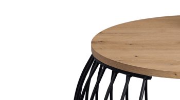 Beistelltisch M2 kollektion aus Holz in Holzfarben Couchtisch Peking Artisan Eiche & Schwarz – Durchmesser ca. 60 cm