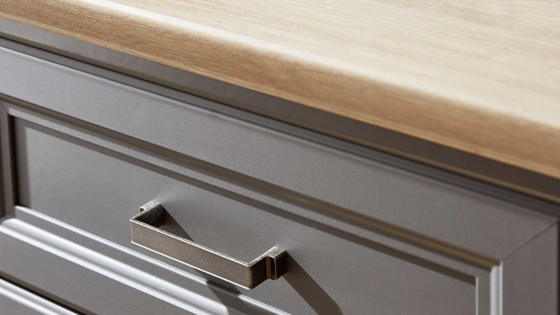 Wohnwand Innostyle aus Holz in Dunkelgrau Möbelprogramm Jasmin - Wohnwand Graphit & Artisan Eiche – vierteilig