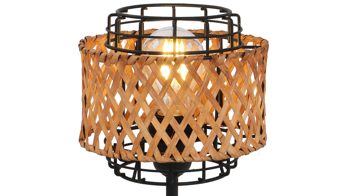 Tischleuchte Globo lighting aus Metall in Holzfarben Tischleuchte Gina Bambus & Metall – Höhe ca. 32 cm