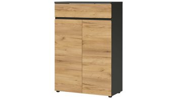 Aktenschrank Germania i.i. aus Holz in Holzfarben Aktenschrank Lissabon Graphit & Navarra-Eiche - zwei Türen, ein Schub