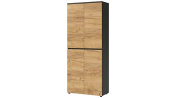Aktenschrank Germania i.i. aus Holz in Holzfarben Aktenschrank Lissabon Graphit & Navarra-Eiche - zwei Türen, Höhe ca. 197 cm