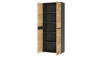 Aktenschrank Germania i.i. aus Holz in Holzfarben Aktenschrank Lissabon Graphit & Navarra-Eiche - zwei Türen, Höhe ca. 197 cm