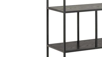 Regal Actona group aus Holz in Schwarz Treppenregal Seaford Schwarz  ca. 135 x 150 cm