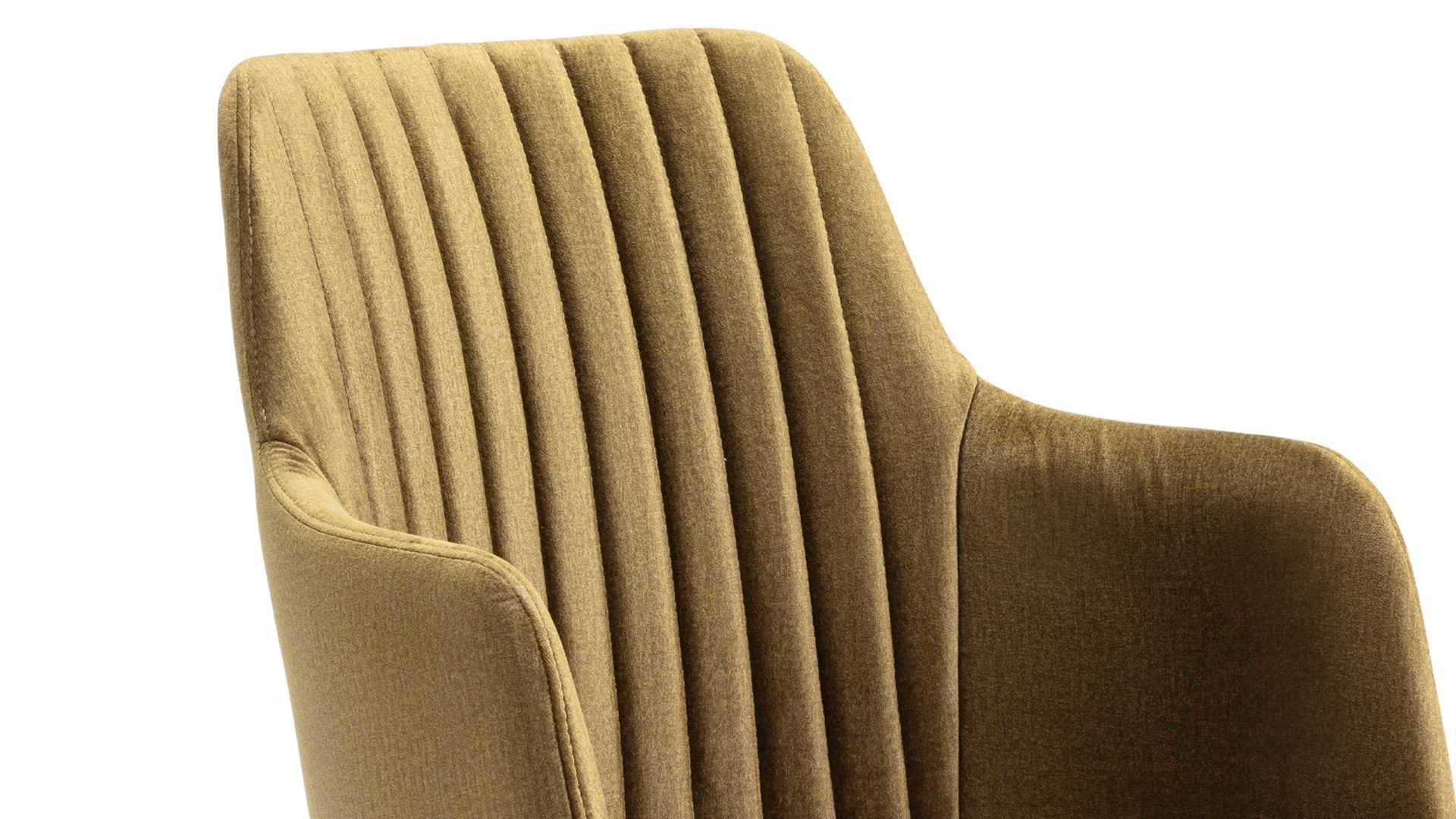 Polsterstuhl Standard furniture factory aus Stoff in Grün Armlehnstuhl Eldar olivgrüner Stoffbezug Monolith 38 & schwarze Holzfüße