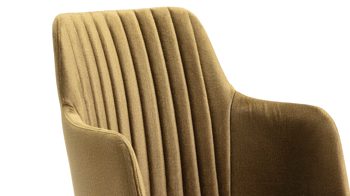 Polsterstuhl Standard furniture factory aus Stoff in Grün Armlehnstuhl Eldar olivgrüner Stoffbezug Monolith 38 & schwarze Holzfüße