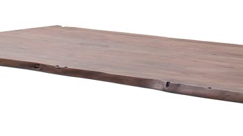 Esstisch Mca direkt aus Holz in Holzfarben Dunkel Esstisch-Serie Calabria Walnuss & gebürstetes Edelstahl-U-Gestell - ca. 220 x 100 cm