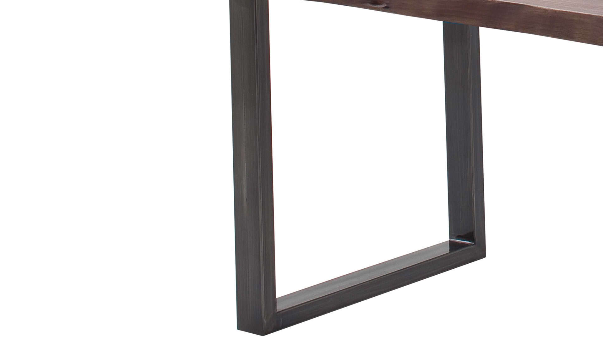 Esstisch Mca direkt aus Holz in Holzfarben Dunkel Esstisch-Serie Calabria Walnuss & gebürstetes Edelstahl-U-Gestell - ca. 220 x 100 cm