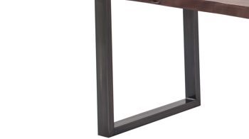 Esstisch Mca direkt aus Holz in Holzfarben Dunkel Esstisch-Serie Calabria Walnuss & gebürstetes Edelstahl-U-Gestell - ca. 220 x 100 cm