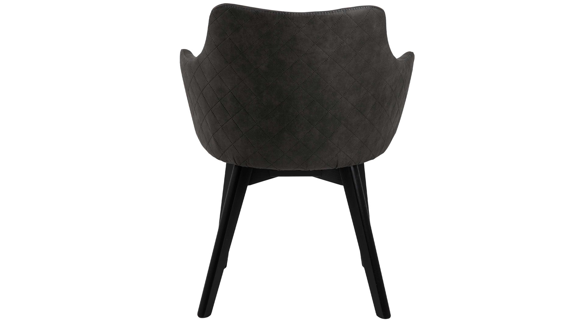 Polsterstuhl Actona group aus Stoff in Anthrazit Armlehnstuhl Bella bzw. Polsterstuhl anthrazitfarbener Stoffbezug Preston 96 & schwarze Holzfüße