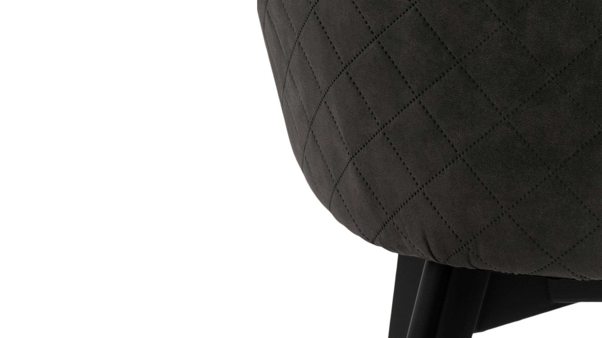 Polsterstuhl Actona group aus Stoff in Anthrazit Armlehnstuhl Bella bzw. Polsterstuhl anthrazitfarbener Stoffbezug Preston 96 & schwarze Holzfüße