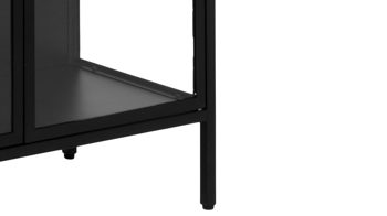 Vitrine Actona group aus Metall in Schwarz Metallmöbel Newcastle - Vitrine Schwarz & Klarglas - zwei Türen, Höhe ca. 180 cm