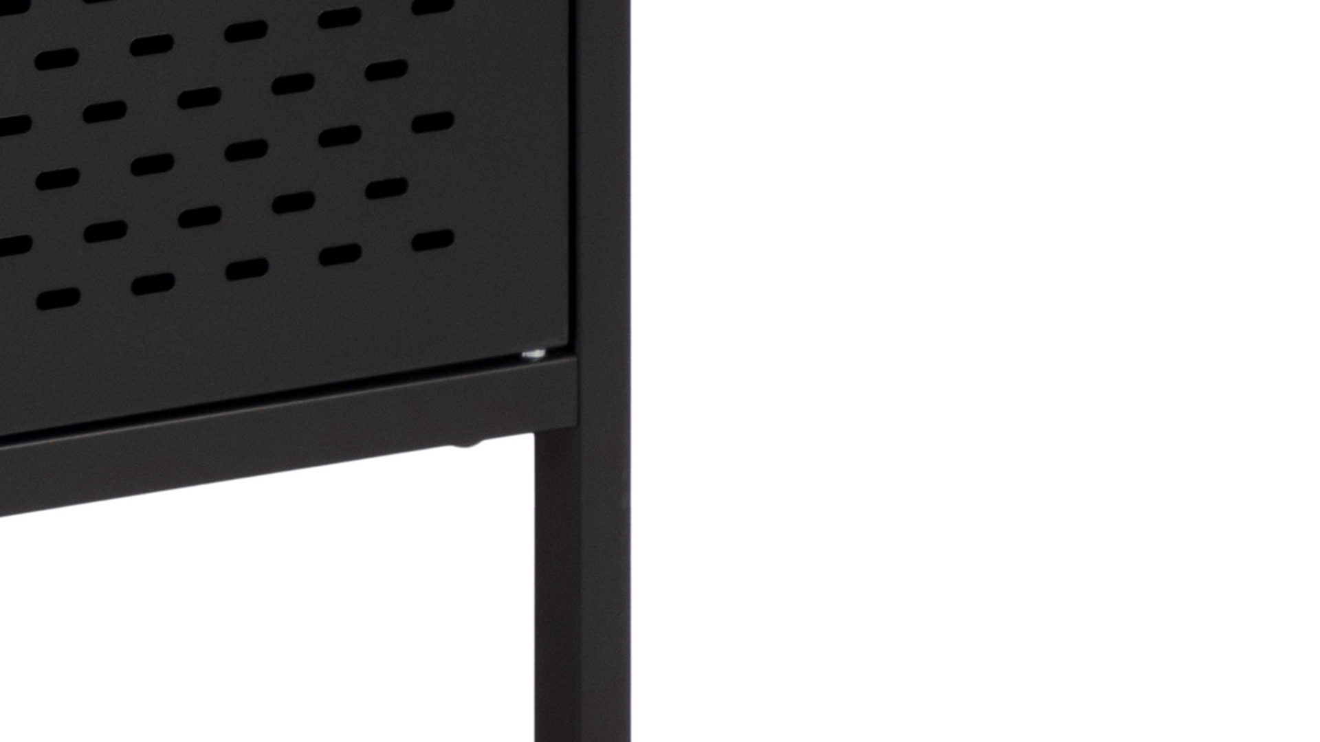 Sideboard Actona group aus Metall in Schwarz Metallmöbel Newcastle - Sideboard schwarzes Metall - drei Türen, Breite ca. 125 cm