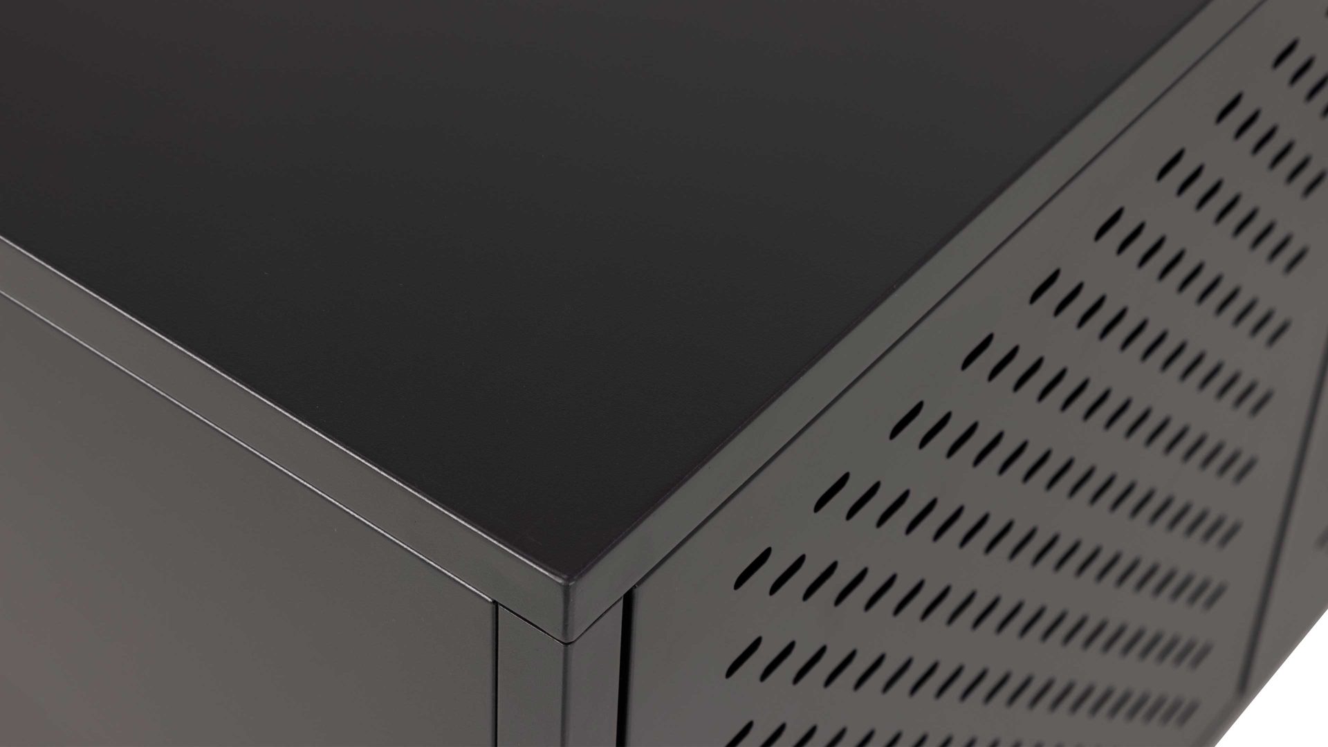 Sideboard Actona group aus Metall in Schwarz Metallmöbel Newcastle - Sideboard schwarzes Metall - drei Türen, Breite ca. 125 cm