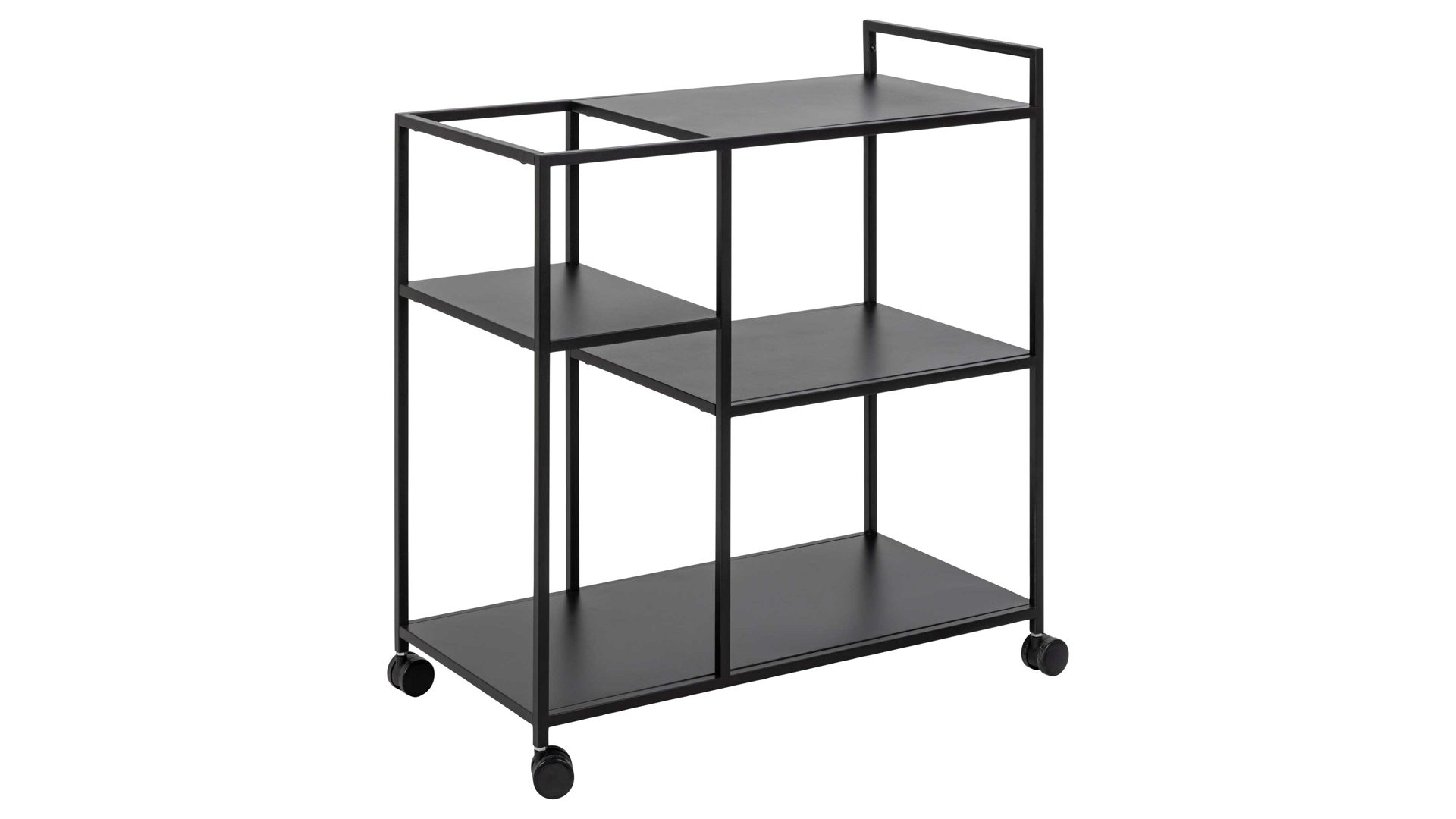 Servierwagen Actona group aus Metall in Schwarz Metallmöbel Newcastle - Servierwagen schwarzes Metall - drei Böden, Breite ca. 78 cm