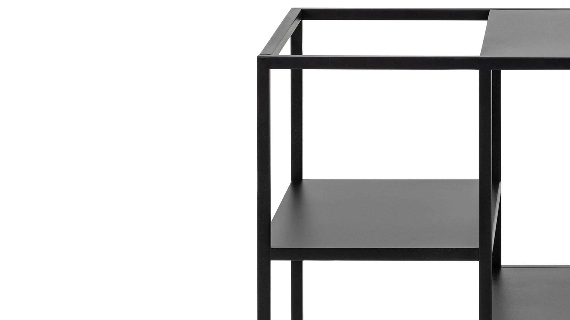 Servierwagen Actona group aus Metall in Schwarz Metallmöbel Newcastle - Servierwagen schwarzes Metall - drei Böden, Breite ca. 78 cm