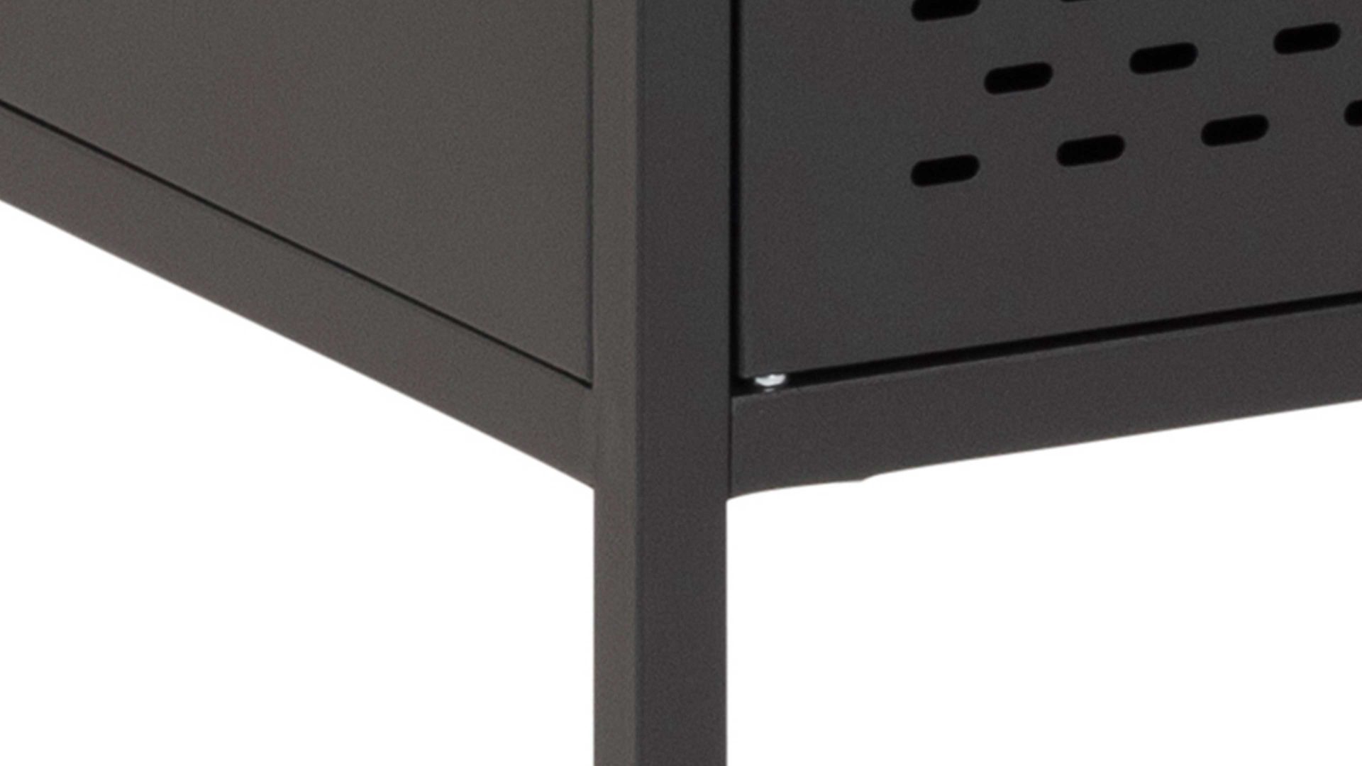 Einzelschrank Actona group aus Metall in Schwarz Metallmöbel Newcastle - Schrank schwarzes Metall - zwei Türen, Breite ca. 80 cm