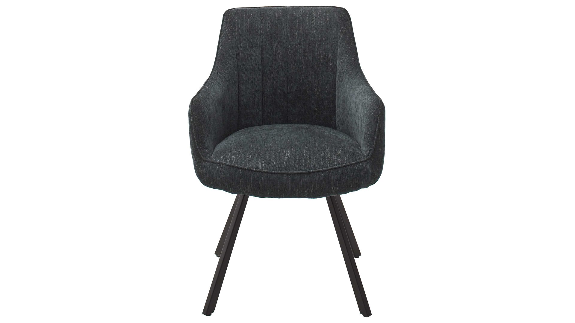 Polsterstuhl Mca furniture aus Stoff in Anthrazit Armlehnstuhl Sasselo mit Drehfunktion anthrazitfarbene Chenille & schwarzes Metallgestell