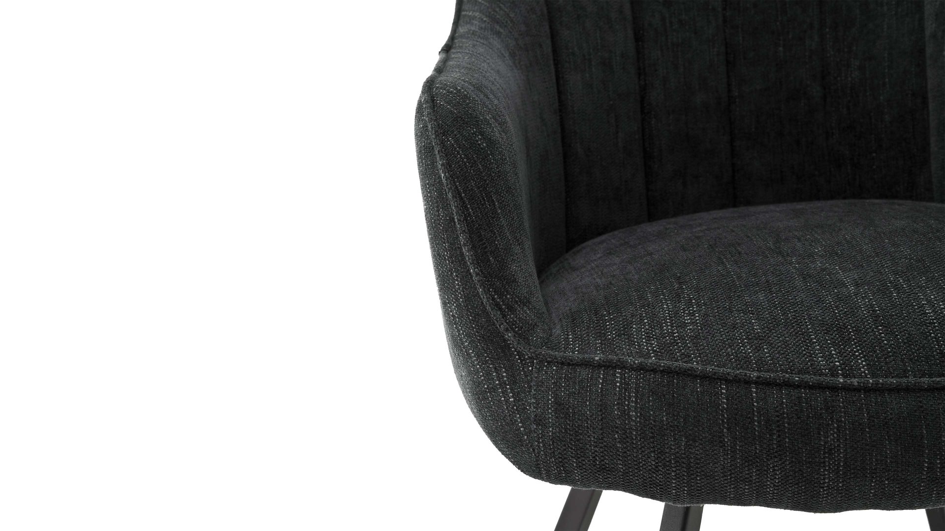 Polsterstuhl Mca furniture aus Stoff in Anthrazit Armlehnstuhl Sasselo mit Drehfunktion anthrazitfarbene Chenille & schwarzes Metallgestell