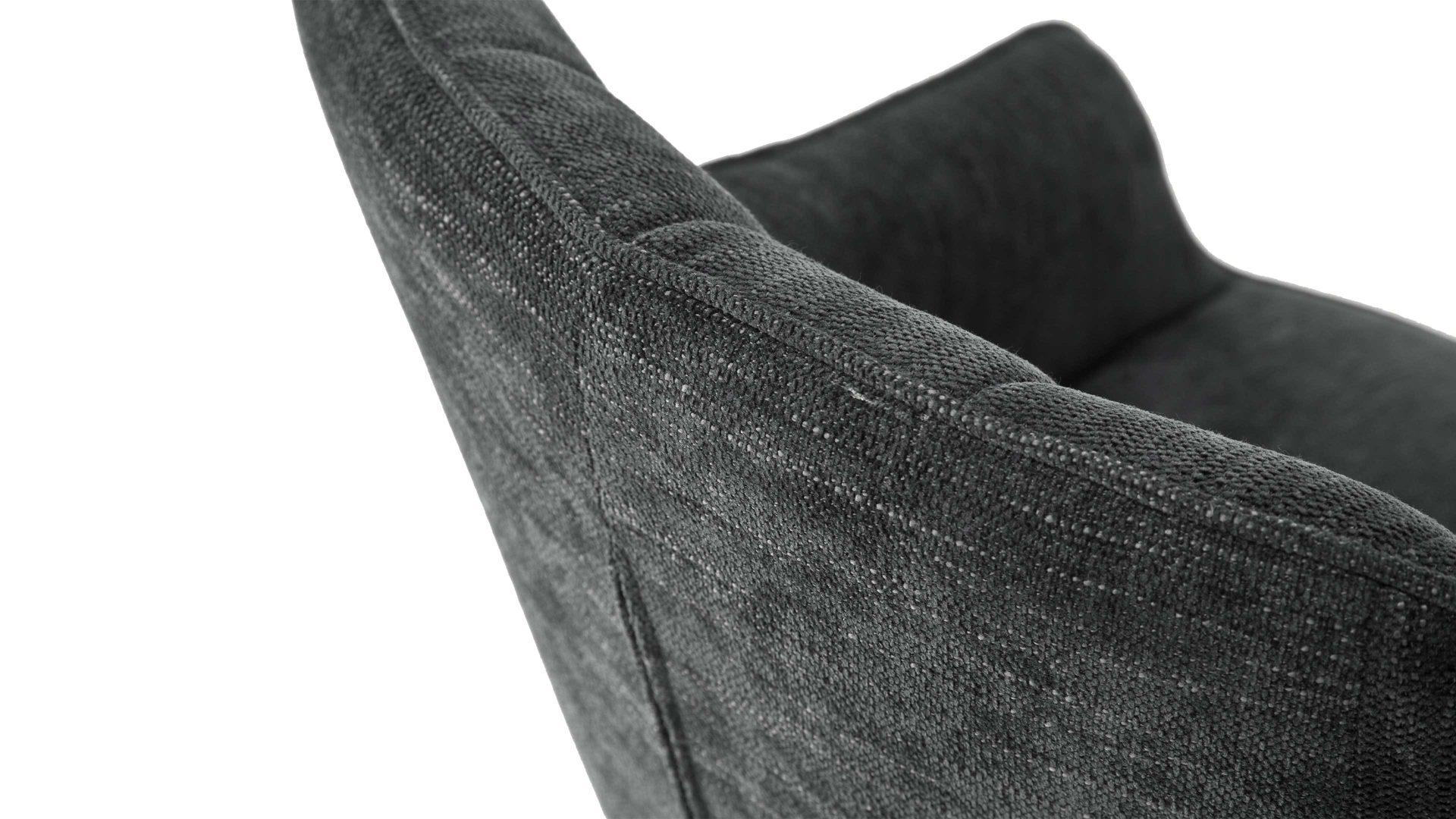 Polsterstuhl Mca furniture aus Stoff in Anthrazit Armlehnstuhl Sasselo mit Drehfunktion anthrazitfarbene Chenille & schwarzes Metallgestell